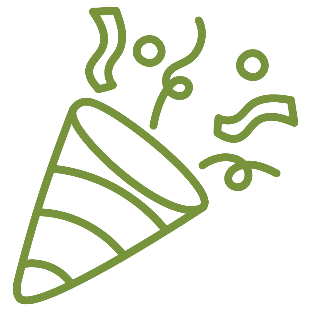 Ein grünes Party-Icon.