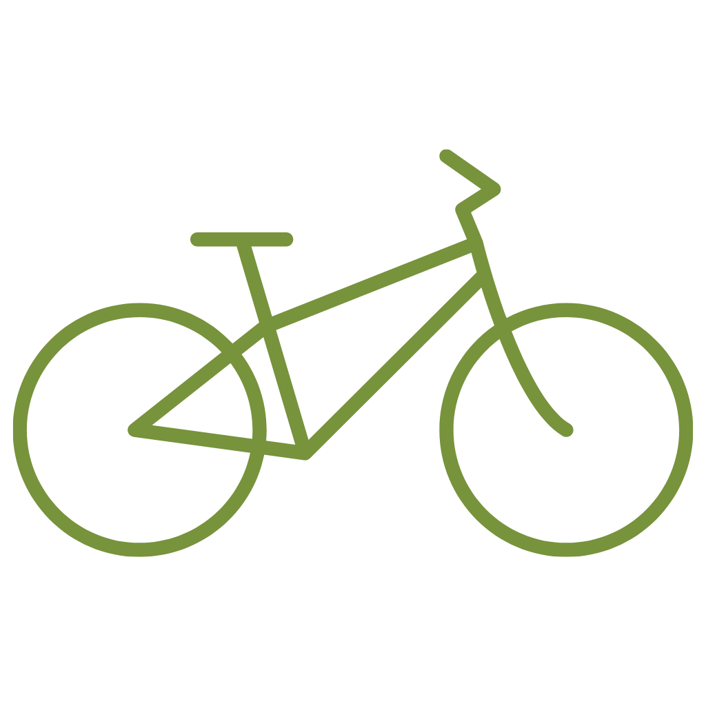 Ein grünes Icon zeigt ein Fahrrad.