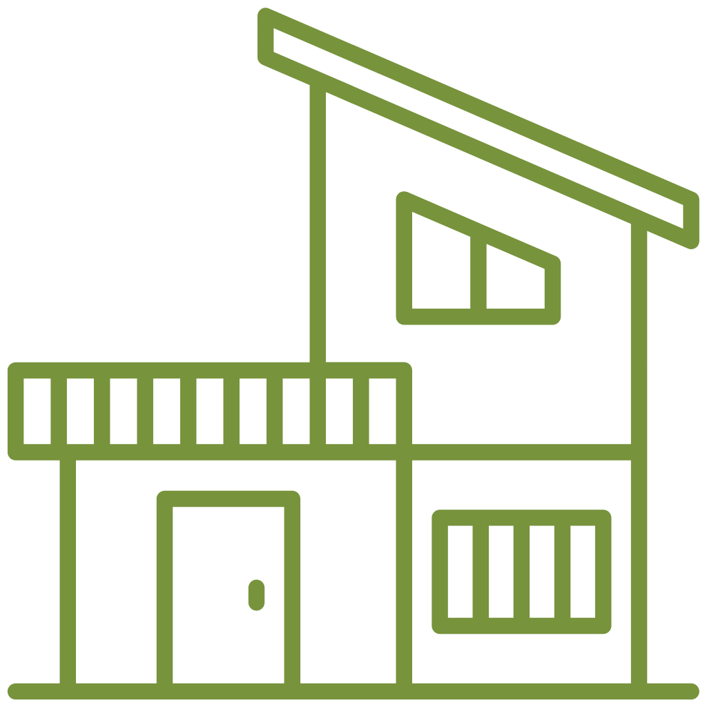 Ein grünes Icon zeigt zwei Immobilien.