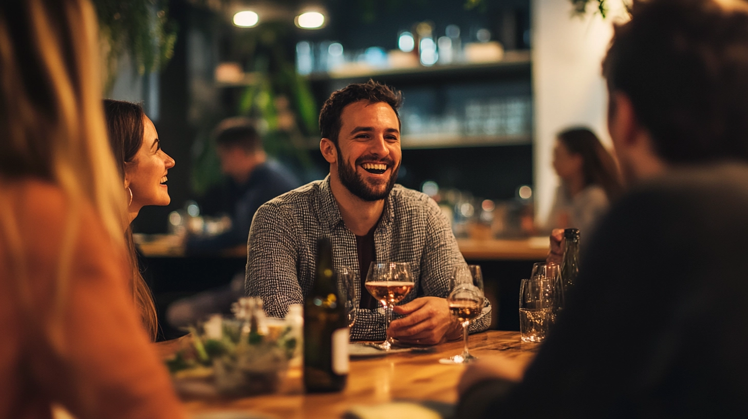 Kollegen haben Spaß bei der Arbeit bei einer Happy Hour.