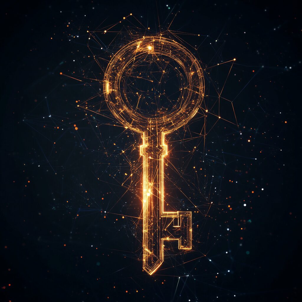 KI-generiertes Bild, das einen goldenen Schlüssel zeigt.